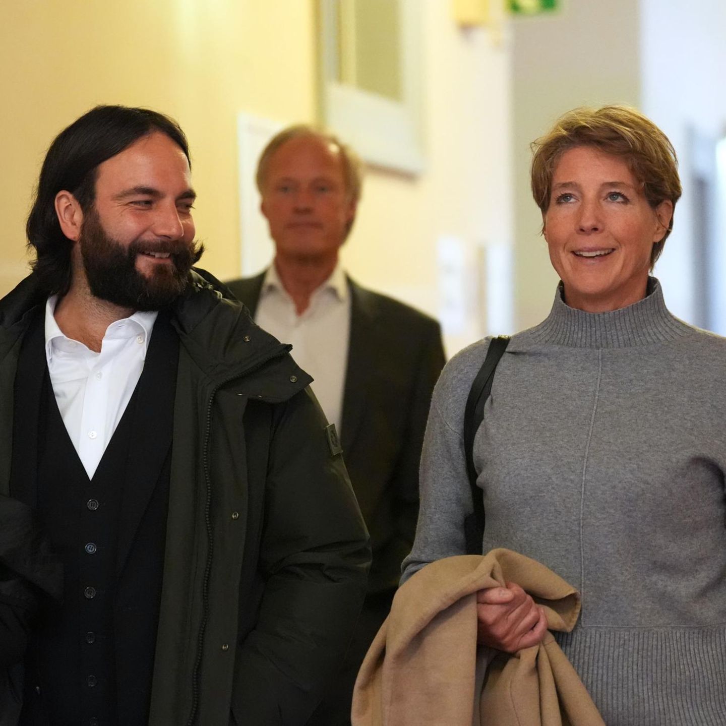 Christina Block verlässt mit Anwalt Ingo Bott den Gerichtssaal am 21. Prozesstag