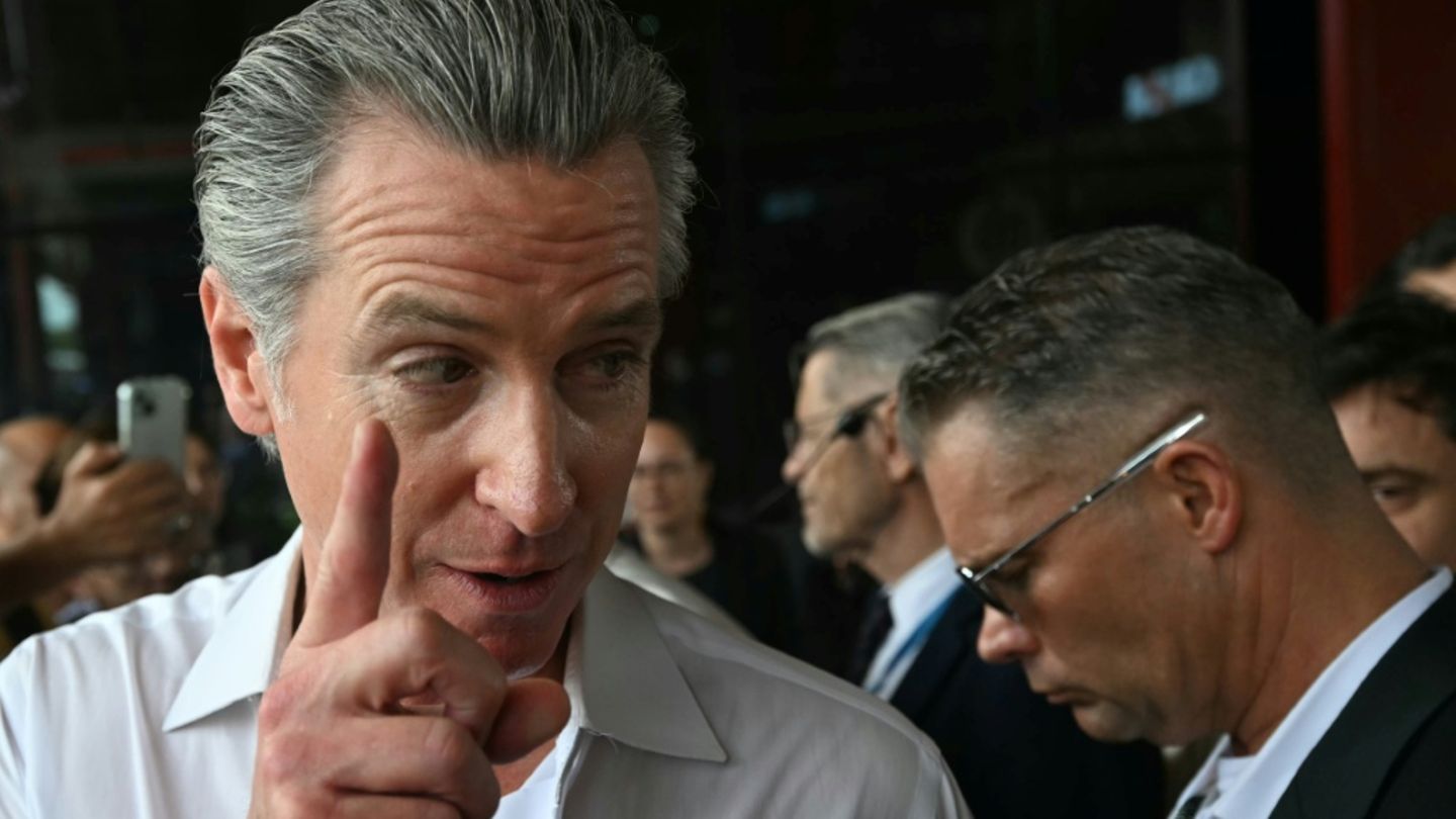 Newsom im Gespräch mit AFP in Belém