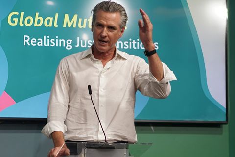 Der demokratische Politiker Gavin Newsom will Hoffnung auf der Weltklimakonferenz verbreiten