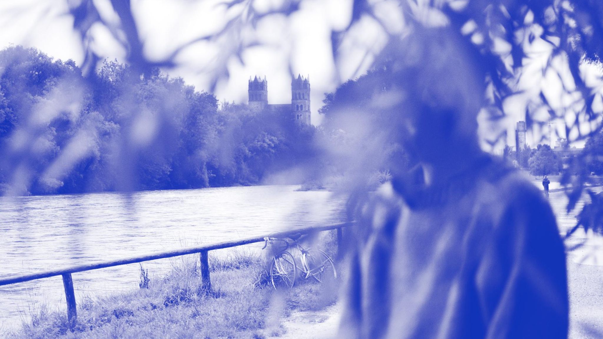 Fynn steht hinter einem Ast, man erkennt nur Umrisse von ihm