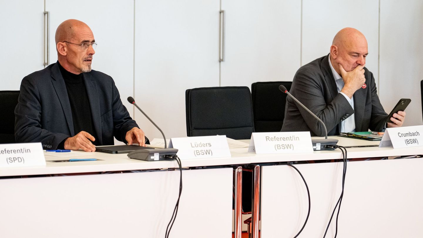 Die Vertreter der Brandenburger BSW-Landtagsfraktion stimmen im Hauptausschuss des Landtags über zwei umstrittene Medienstaatsve