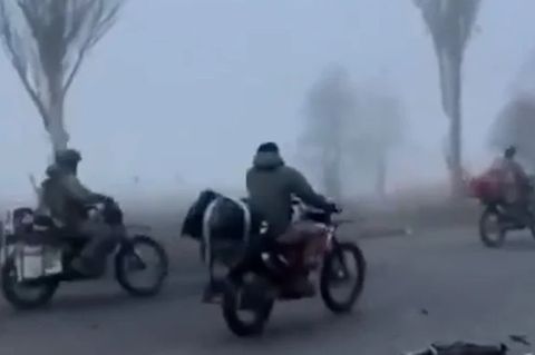 Putins Sturmtruppen scheinen aus einem Endzeitfilm wie "Mad Max" entsprungen zu sein