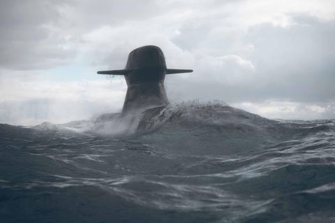 Computergrafik eines aufgetauchten U-Bootes