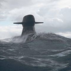 Computergrafik eines aufgetauchten U-Bootes