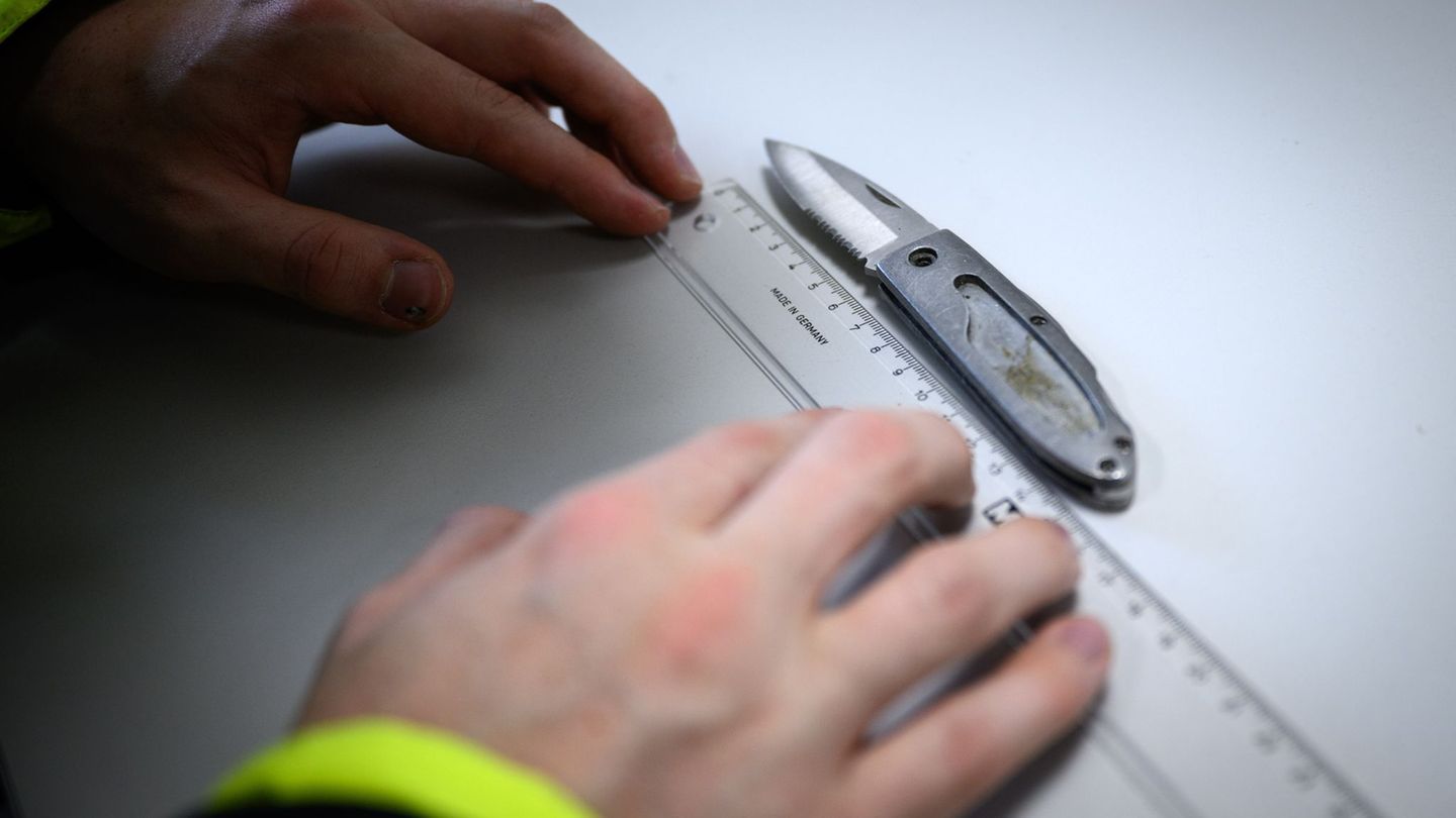 Neben Schusswaffen stellten die Beamten auch Messer sicher. (Symbolbild) Foto: Bernd von Jutrczenka/dpa