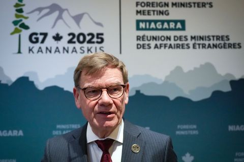 Außenminister Johann Wadephul (CDU) äußert sich am Rande des Treffens der Außenminister der G7-Runde wirtschaftsstarker Demokrat