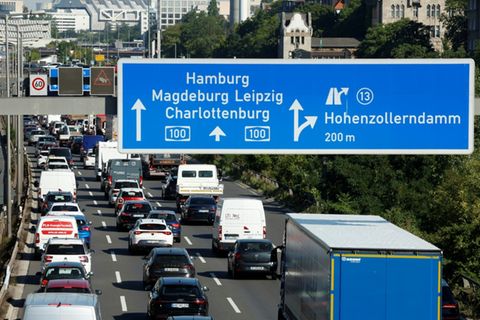 Stau auf der Berliner Stadtautobahn
