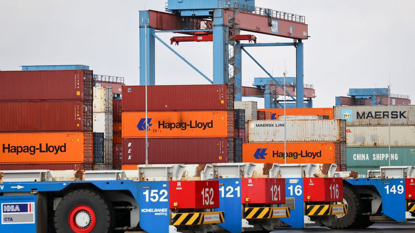 Die HHLA betreibt in Hamburg drei Containerterminals. (Archivbild) Foto: Christian Charisius/dpa