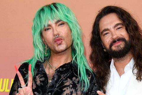 Bill und Tom Kaulitz amüsieren sich über den Neuerwerb des Tokio-Hotel-Sängers.