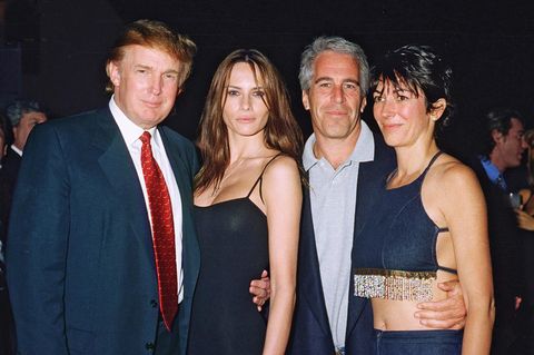 Donald und Melanie Trump mit Epstein und Ghislaine