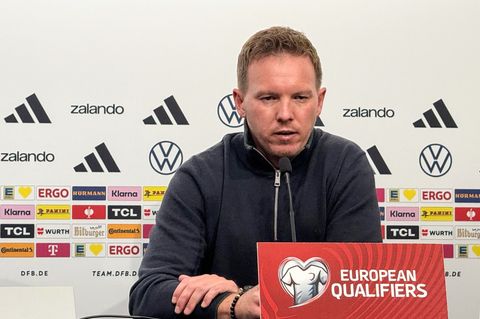 Julian Nagelsmann spricht bei der Pressekonferenz in Luxemburg. Foto: Arne Richter/dpa