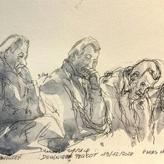 Dominique Pelicot – dargestellt auf Gerichtszeichnungen