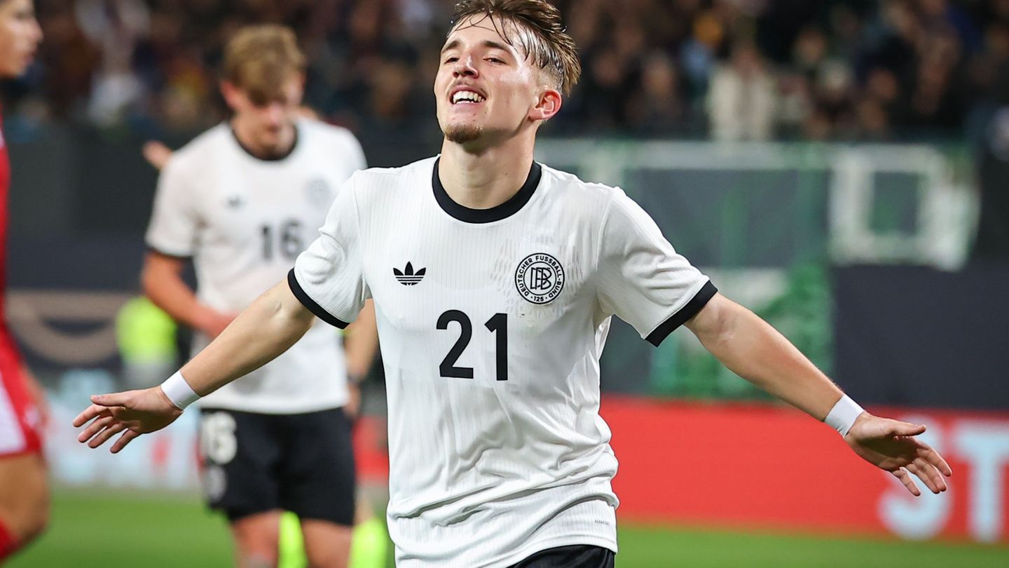 Torschütze beim Debüt: Bayern-Profi Lennart Karl. Foto: Daniel Karmann/dpa