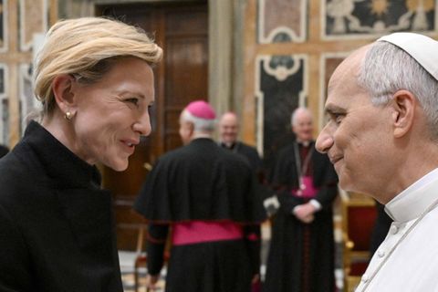 Papst Leo XIV. hat unter anderem Cate Blanchett empfangen.