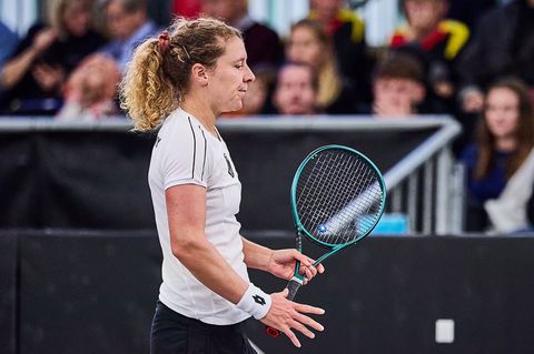 Anna-Lena Friedsam und das deutsche Tennisteam kämpften gegen Belgien. Foto: Mathias Schulz/dpa