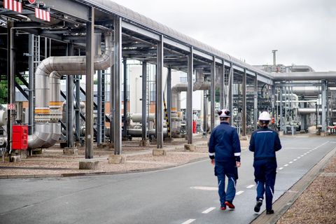 Der Gasspeicher Rehden in Niedersachsen - auch diese Anlage ist derzeit nicht allzu voll. (Archivbild) Foto: Hauke-Christian Dit