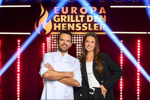 Weiten den kulinarischen Horizont: Steffen Henssler und Modertorin Laura Wontorra.