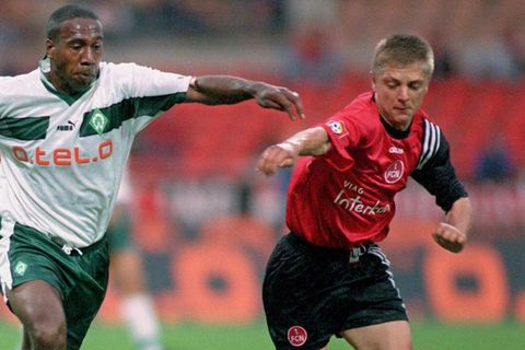 In der Saison 1998/99 spielte Andrij Polunin (r.) für den 1. FC Nürnberg in der 1. Bundesliga