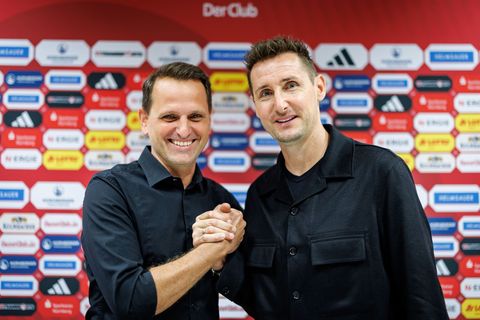 Wollen mittelfristig mit dem FCN in die Bundesliga: Miroslav Klose (r) und Joti Chatzialexiou. (Archivfoto) Foto: Daniel Karmann
