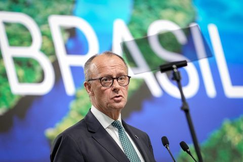 Friedrich Merz bei der Weltklimakonferenz in Brasilien.