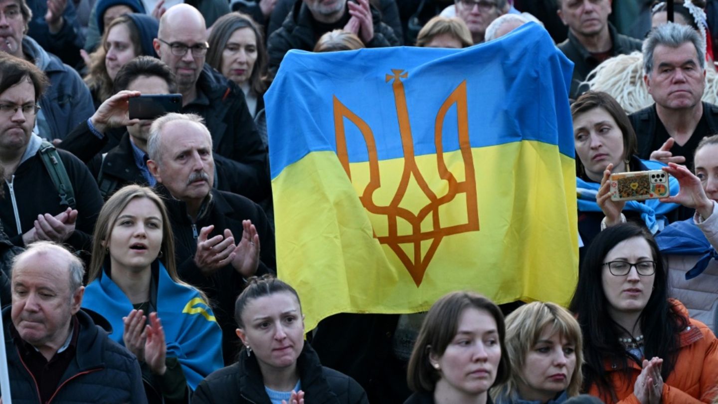 Ukrainische Flagge in Berlin