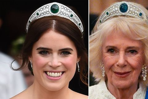 Prinzessin Eugenie und Königin Camilla mit derselben Tiara.