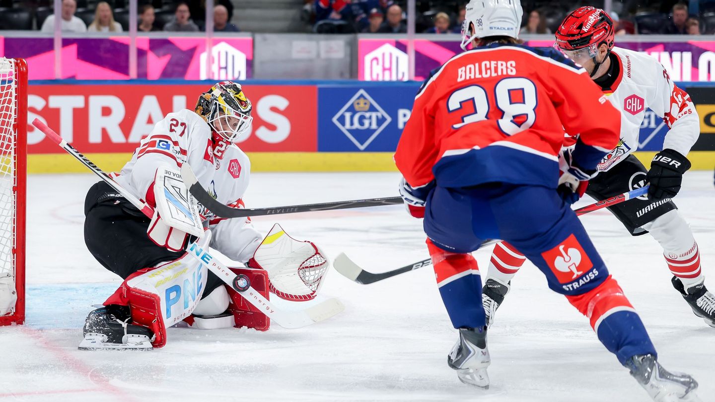 Die Fischtown Pinguins Bremerhaven in der Champions League. Foto: Christian Merz/KEYSTONE/dpa