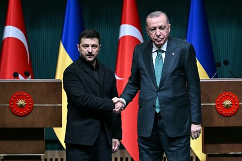 Selenskyj und Erdogan nach ihrem Treffen in Ankara
