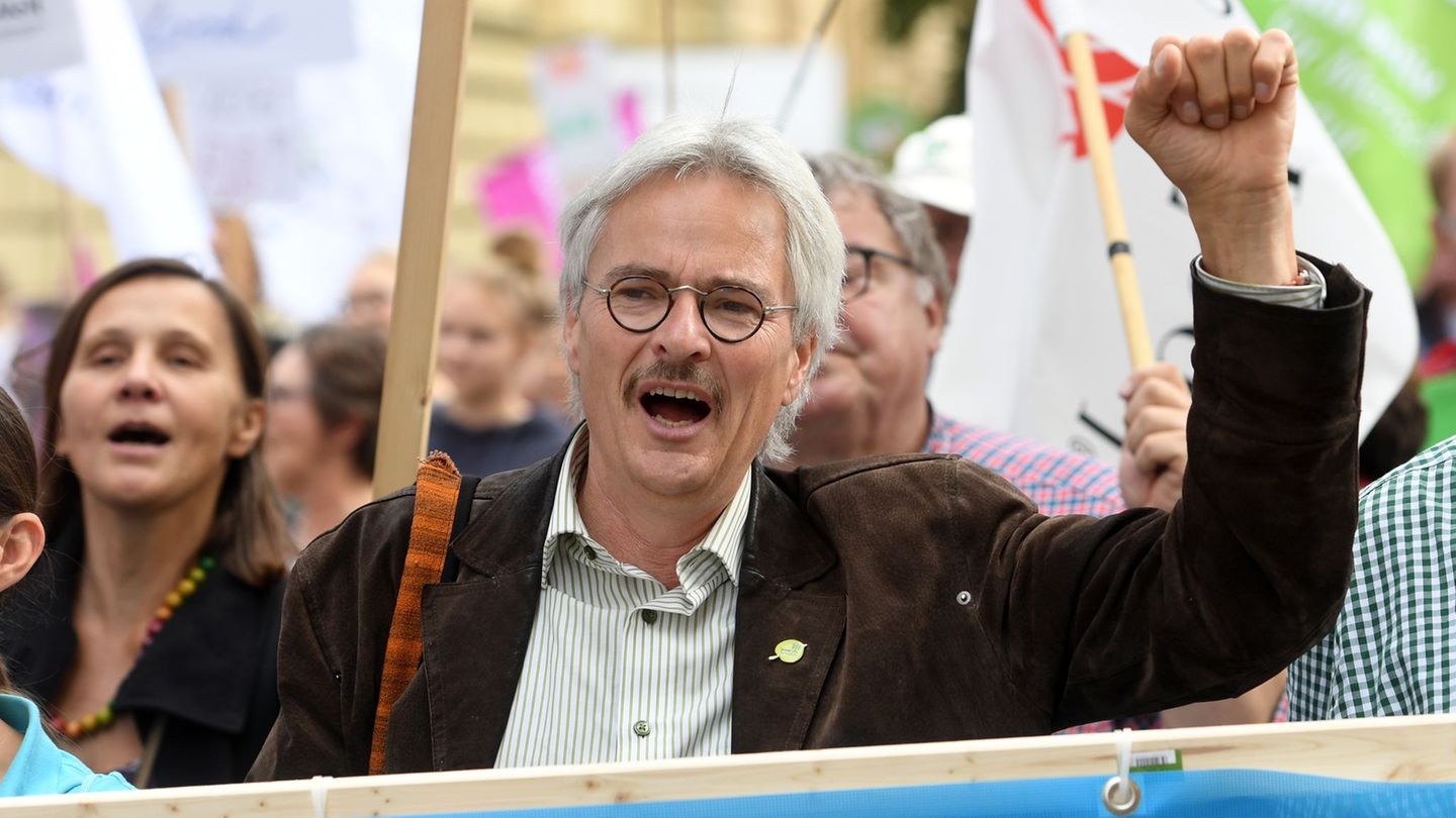 So trat Richard Mergner gerne in Aktion: Wo immer in Bayern für den Erhalt von Natur und Umwelt gekämpft werden musste, war der