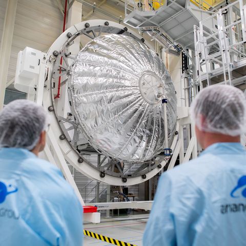 Am Bremer Standort der ArianeGroup wird die Oberstufe der Trägerrakete gebaut und integriert. Foto: Hauke-Christian Dittrich/dpa