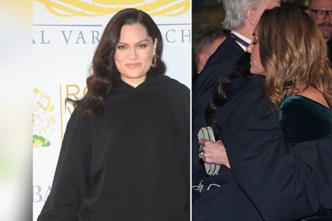 Jessie J (li.) - und bei der Umarmung mit Kate (re.) in London.