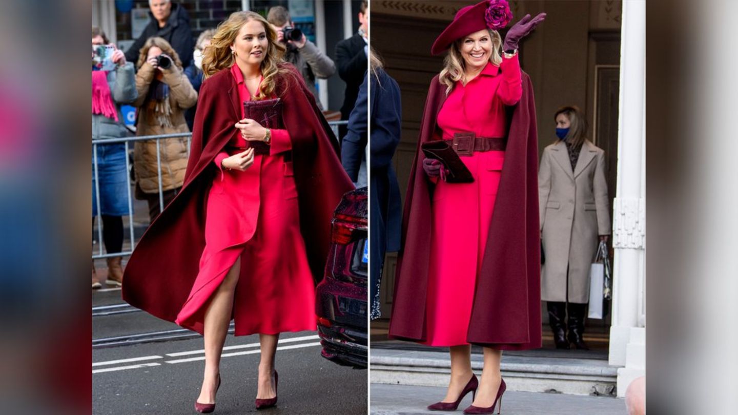 Prinzessin Amalia (li.) und Mutter Máxima in ihren Looks.
