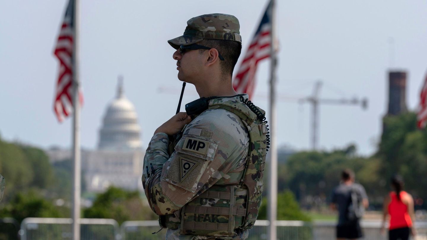 Ein Soldat der Nationalgarde in Washington