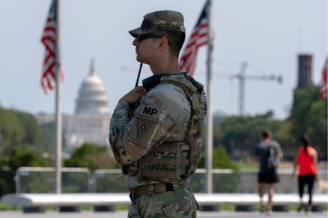 Ein Soldat der Nationalgarde in Washington