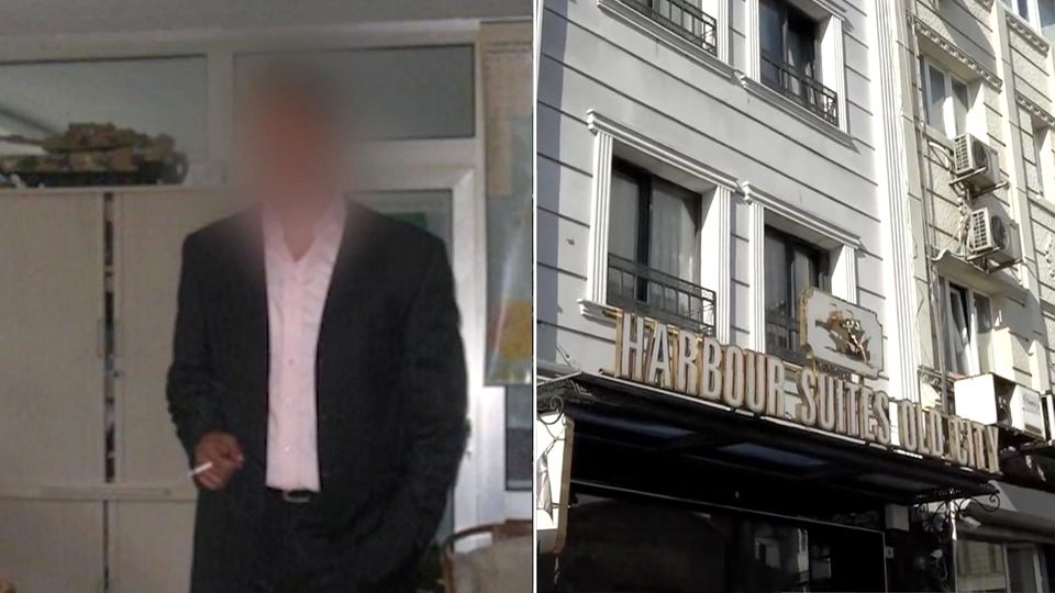 Der Verstorbene und das Gebäude des Hotels