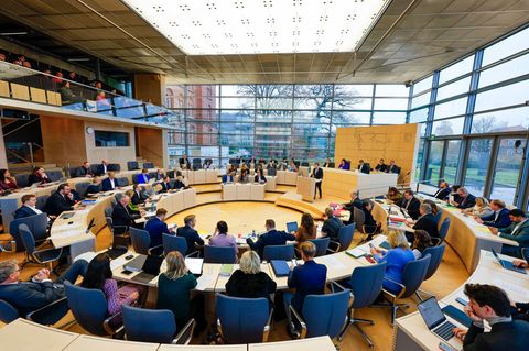 Der Landtag lehnt einen Antrag der FDP-Fraktion im Zusammenhang mit der Stadtbild-Debatte ab. (Archivbild) Foto: Frank Molter/dp