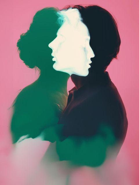 Eine Collage mit zwei Gesichtern