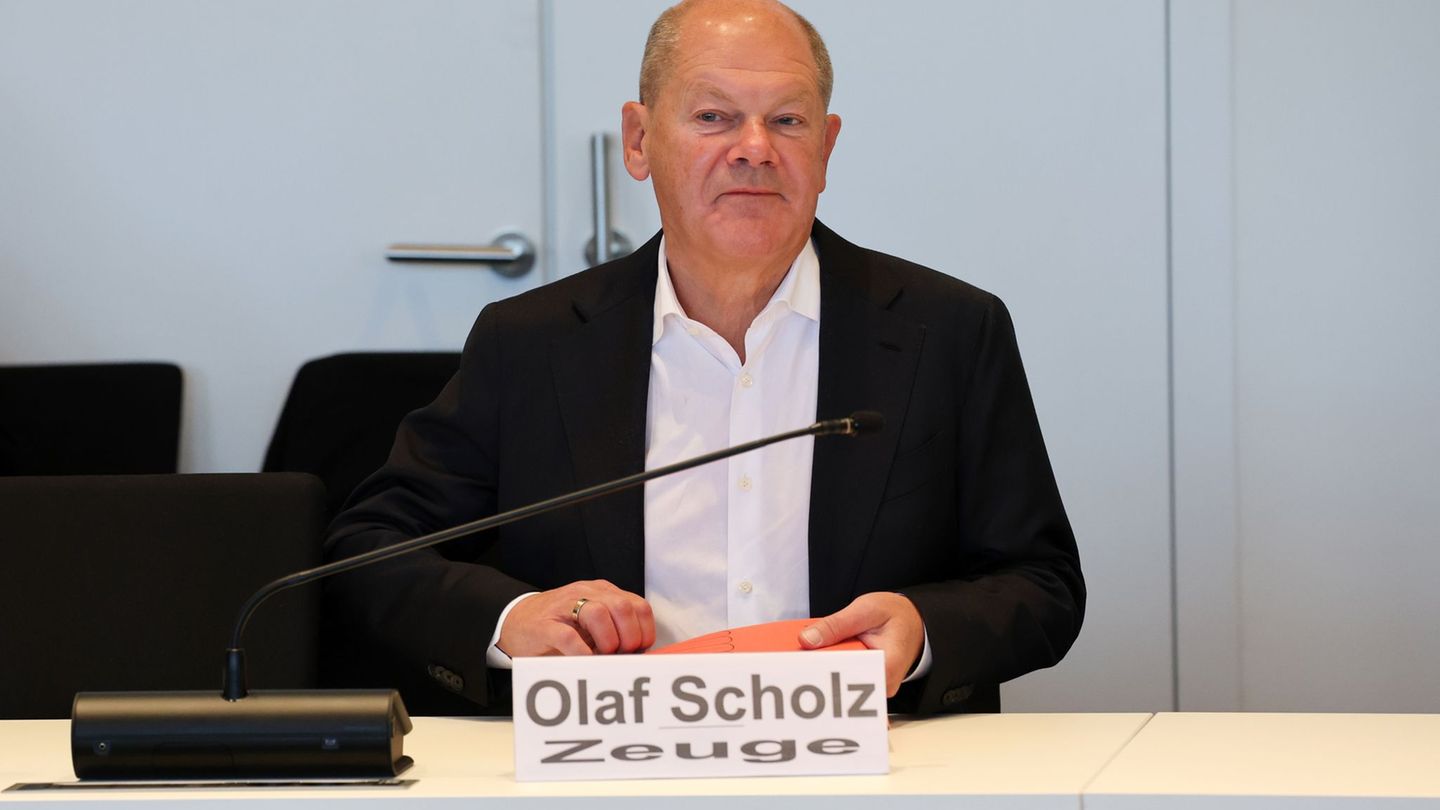 Ex-Kanzler Olaf Scholz (SPD) sagte im Schweriner Untersuchungsausschuss zur Nord Stream 2-Pipeline für russisches Erdgas aus. Fo