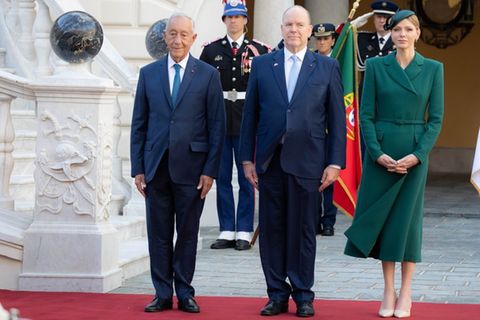 Marcelo Rebelo de Sousa, Fürst Albert und Fürstin Charlène in Monaco.