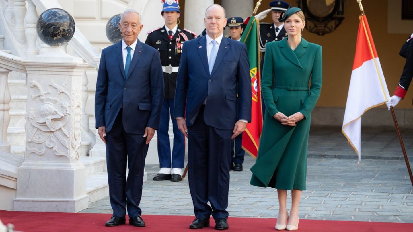 Marcelo Rebelo de Sousa, Fürst Albert und Fürstin Charlène in Monaco.