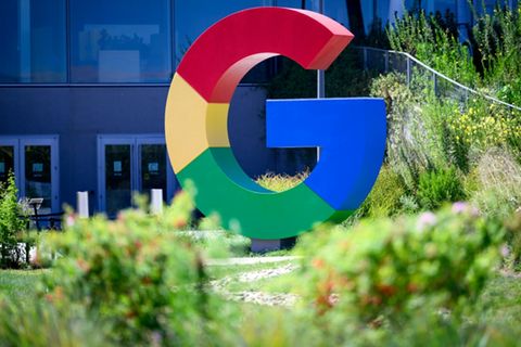 Google-Logo im kalifornischen Mountain View