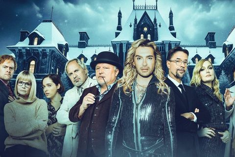 "Tödliches Spiel - Das Live-Krimi-Dinner" (v.l.): Max Giermann, Annette Frier, Verena Altenberger, Uwe Ochsenknecht, Axel Prah