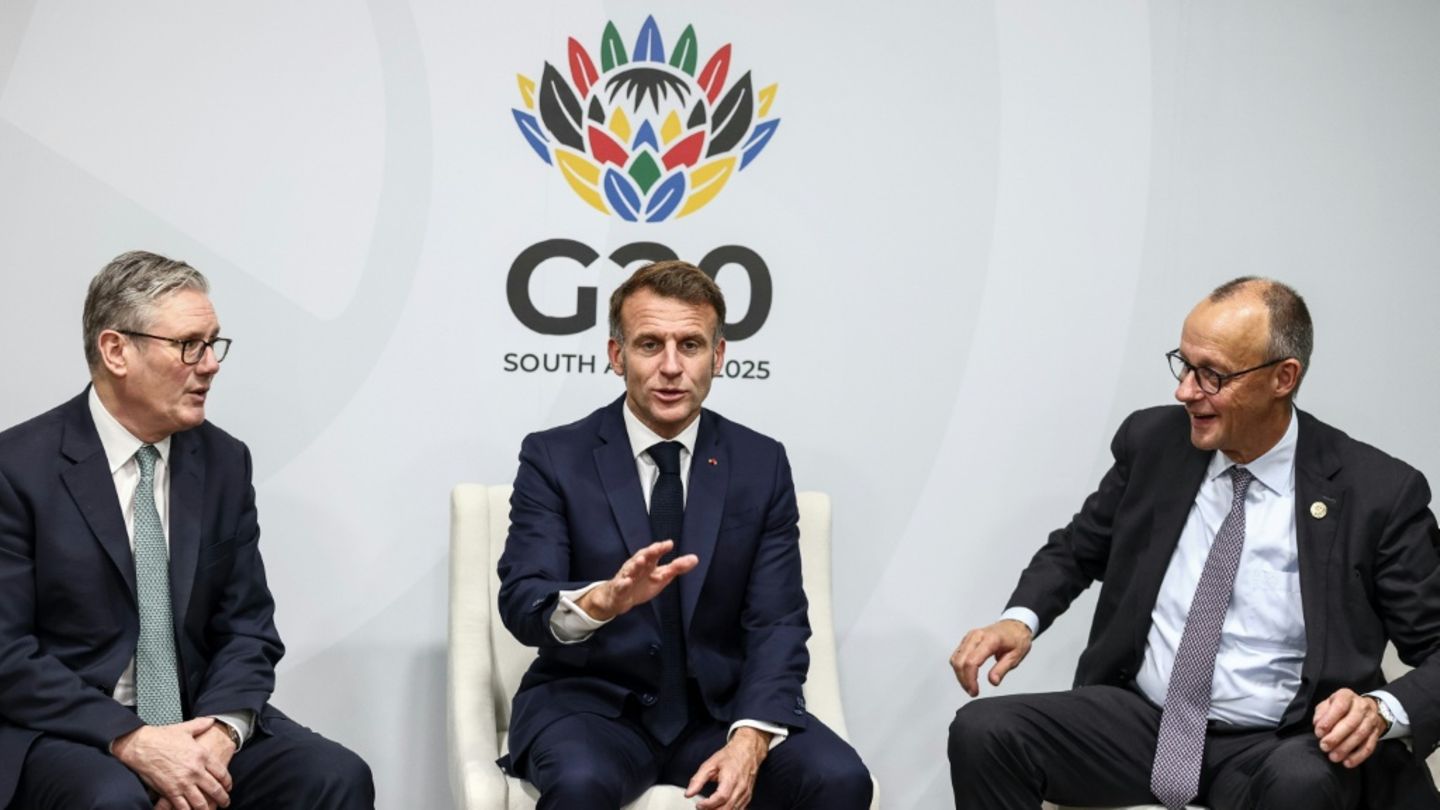 Starmer (l), Macron (m) und Merz (r)