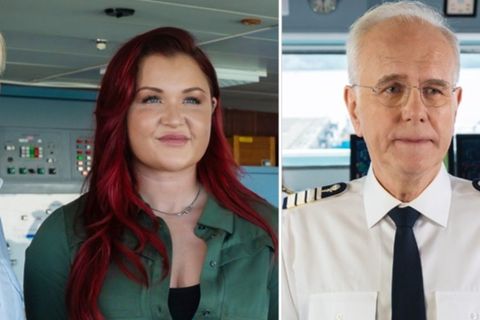 "Das Traumschiff: Auckland": Reiseinfluencerin Nina Ahrens (Sophia Thiel) begeistert Kreuzfahrtdirektor Oskar Schifferle (Hara