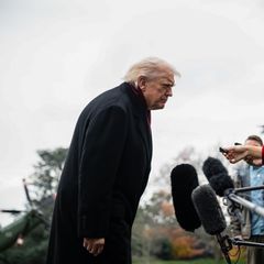 US-Präsident Donald Trump bei einem Pressetermin vor dem Weißen Haus