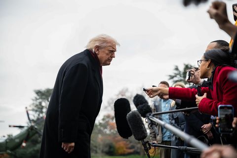 US-Präsident Donald Trump bei einem Pressetermin vor dem Weißen Haus