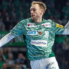 Welthandballer Mathias Gidsel trug die Berliner Offensive fast im Alleingang. (Archivbild) Foto: Andreas Gora/dpa