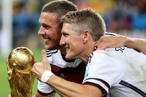 Lukas Podolski und Bastian Schweinsteiger wurden 2014 Fußballweltmeister
