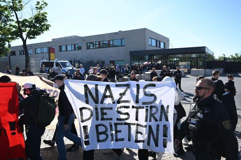 Bereits im Prozess gegen Lina E. hatte es Proteste gegeben. (Archivbild) Foto: Robert Michael/dpa