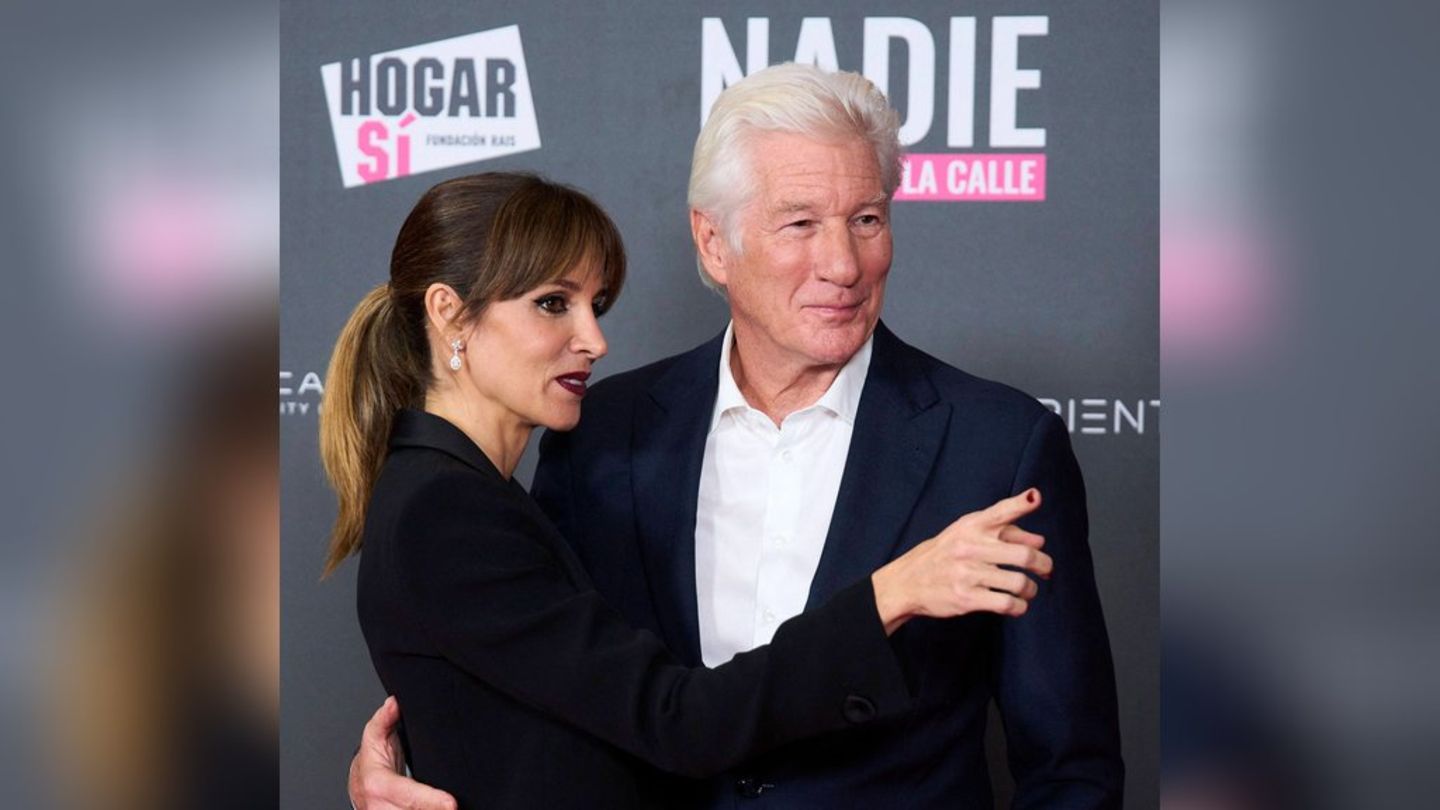 Richard Gere und Alejandra Silva in Madrid.